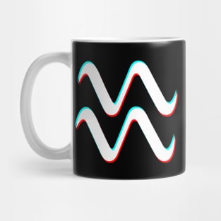 Aquarius Star Sign White 3D Effect Mug